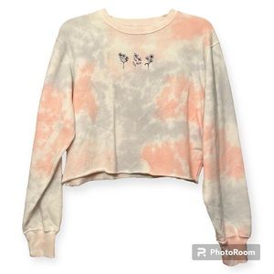 Hollister Tie Dye Sweatshirt with Floral Embroidery - NWOT